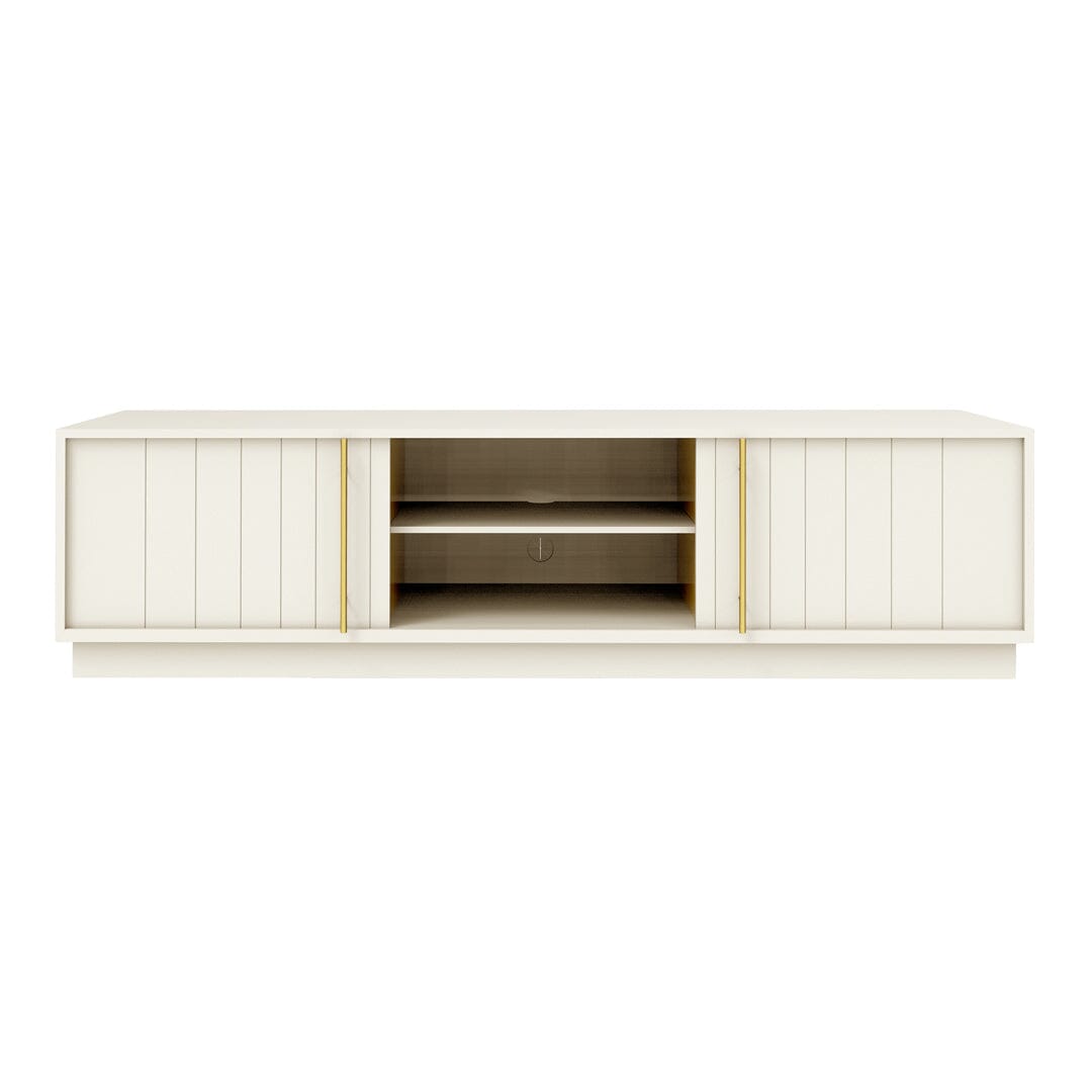 Elora Media Stand storage Gus Modern Satin Pearl