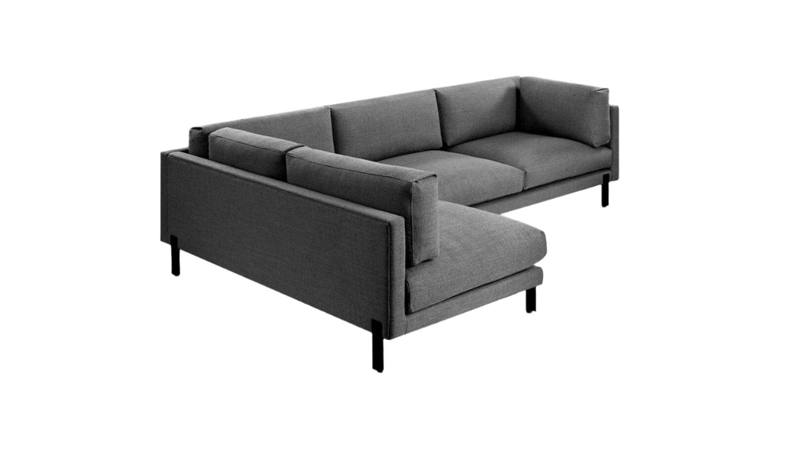 Silverlake Sectional Sofa Gus Modern Andorra Pewter Left Facing
