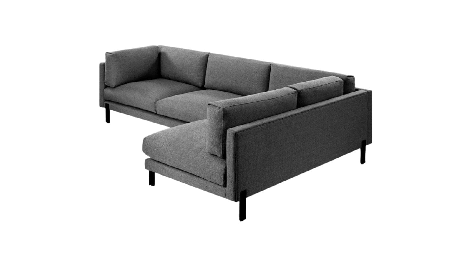 Silverlake Sectional Sofa Gus Modern Andorra Pewter Right Facing