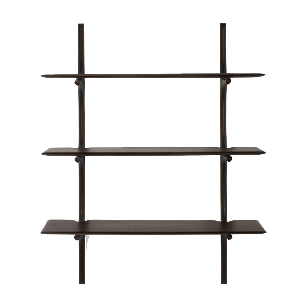 PI Wall Shelf storage Ethnicraft Mahogany Dark Brown 3 Shelves