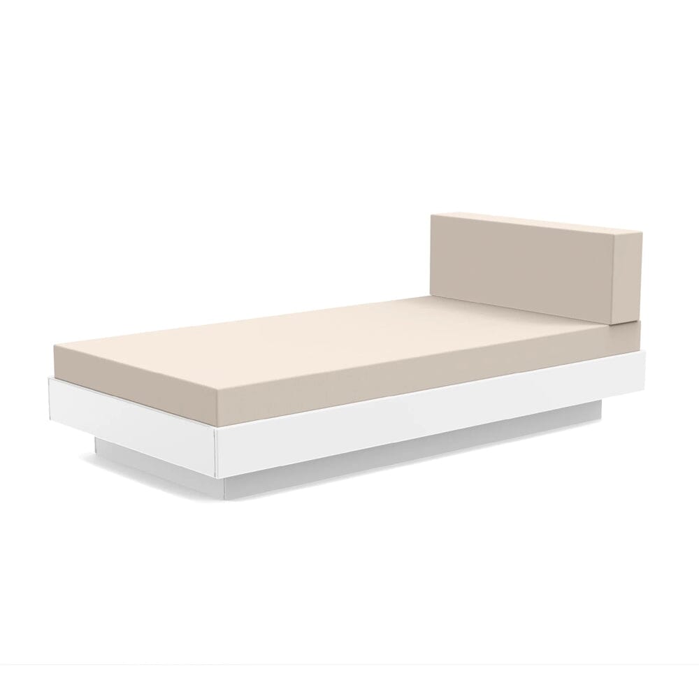 Platform One Chaise Lounge lounge chairs Loll Designs Cloud White Canvas Flax