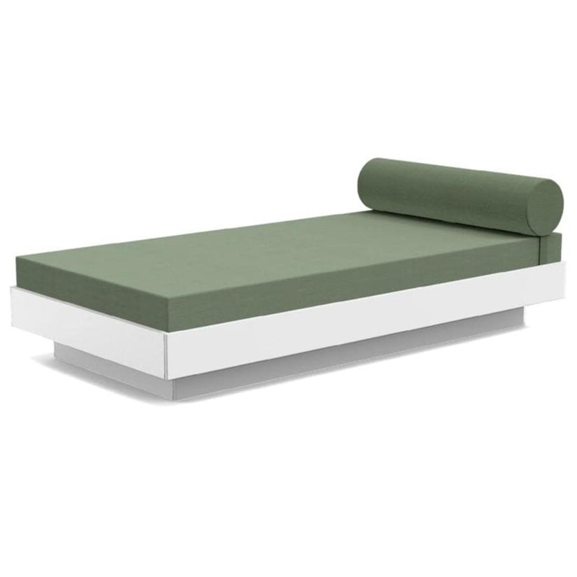 Platform One Daybed Beds Loll Designs Cloud White Canvas Fern