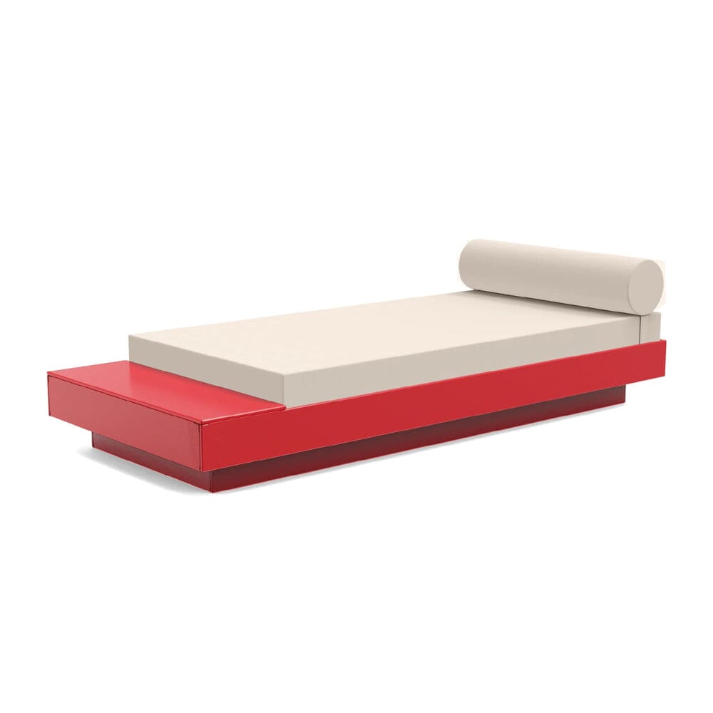 Platform One Daybed with Table Beds Loll Designs Apple Red Canvas Flax