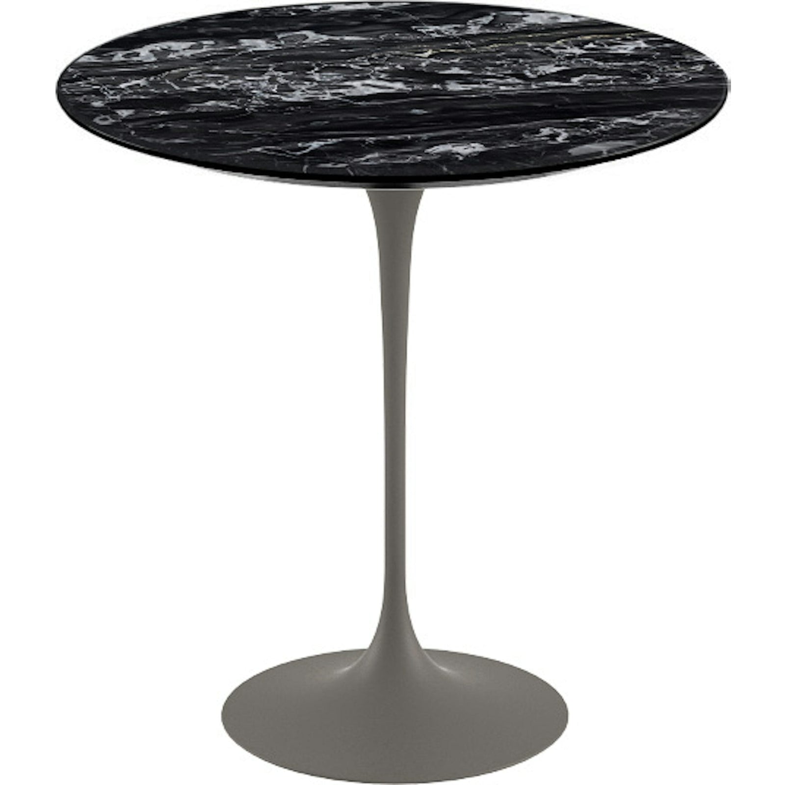 Saarinen Side Table - 20” Round side/end table Knoll Grey Portoro marble, Satin finish