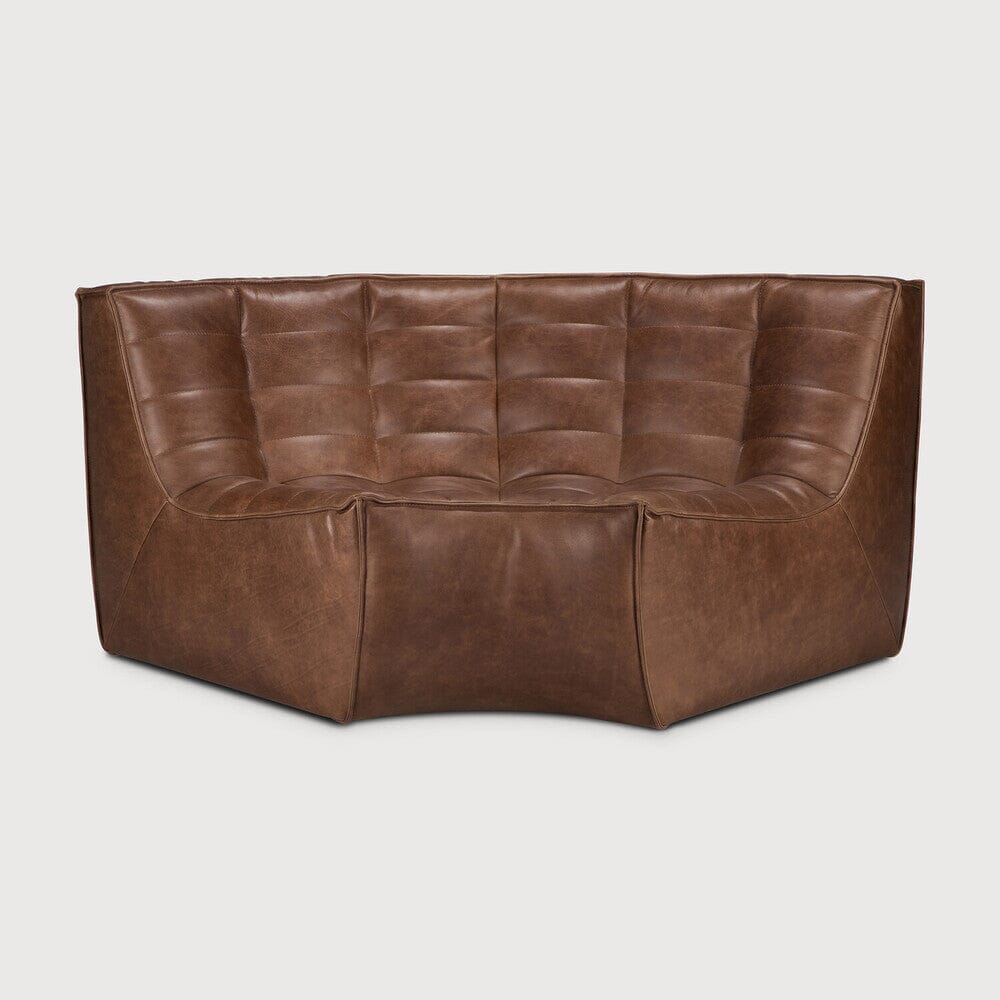 N701 Sofa - Round Corner Sofa Ethnicraft Chestnut leather