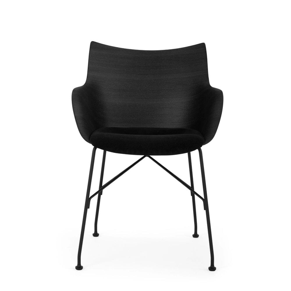Q/Wood Upholstered Chair Chairs Kartell Black Wood /Black/ Black