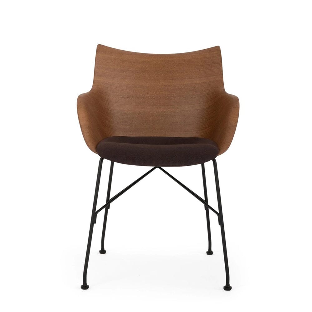 Q/Wood Upholstered Chair Chairs Kartell Dark Wood /Black/ Brown