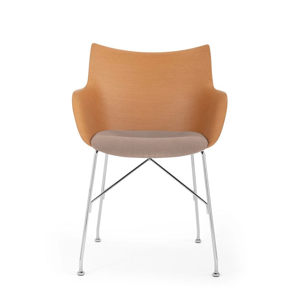 Q/Wood Upholstered Chair Chairs Kartell Light Wood /Chrome/Ecru