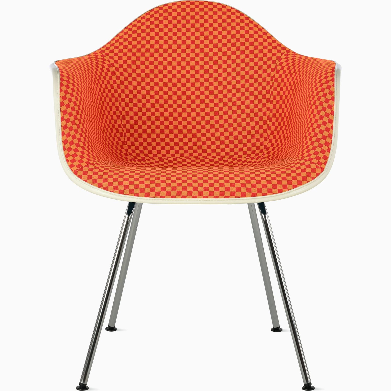 Eames Molded Plastic Upholstered Armchair with 4-Leg Base Side/Dining herman miller