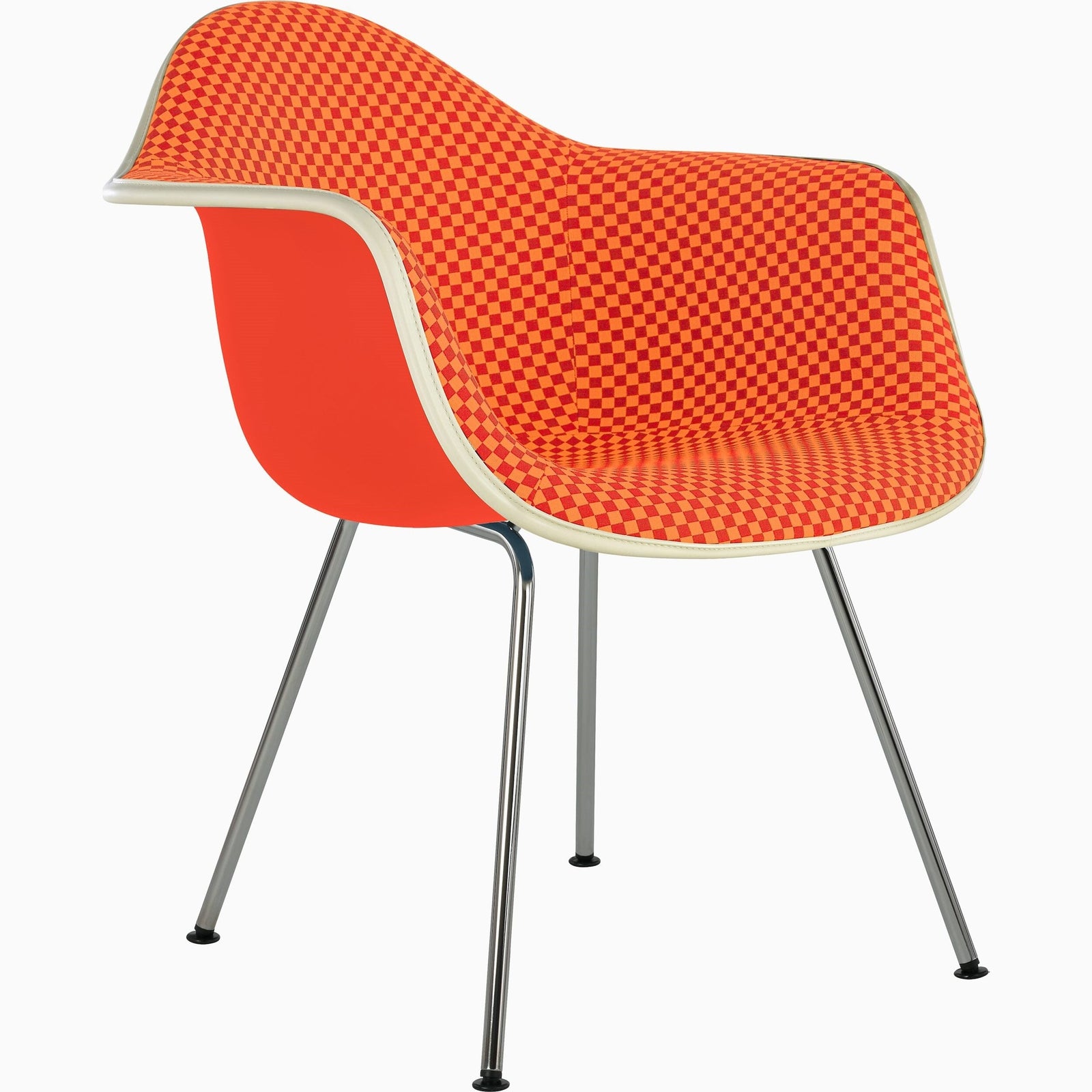 Eames Molded Plastic Upholstered Armchair with 4-Leg Base Side/Dining herman miller
