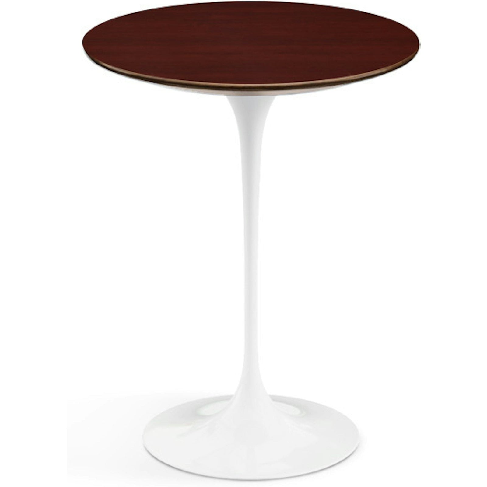 Saarinen Side Table - 16" Round side/end table Knoll White Reff Dark Cherry