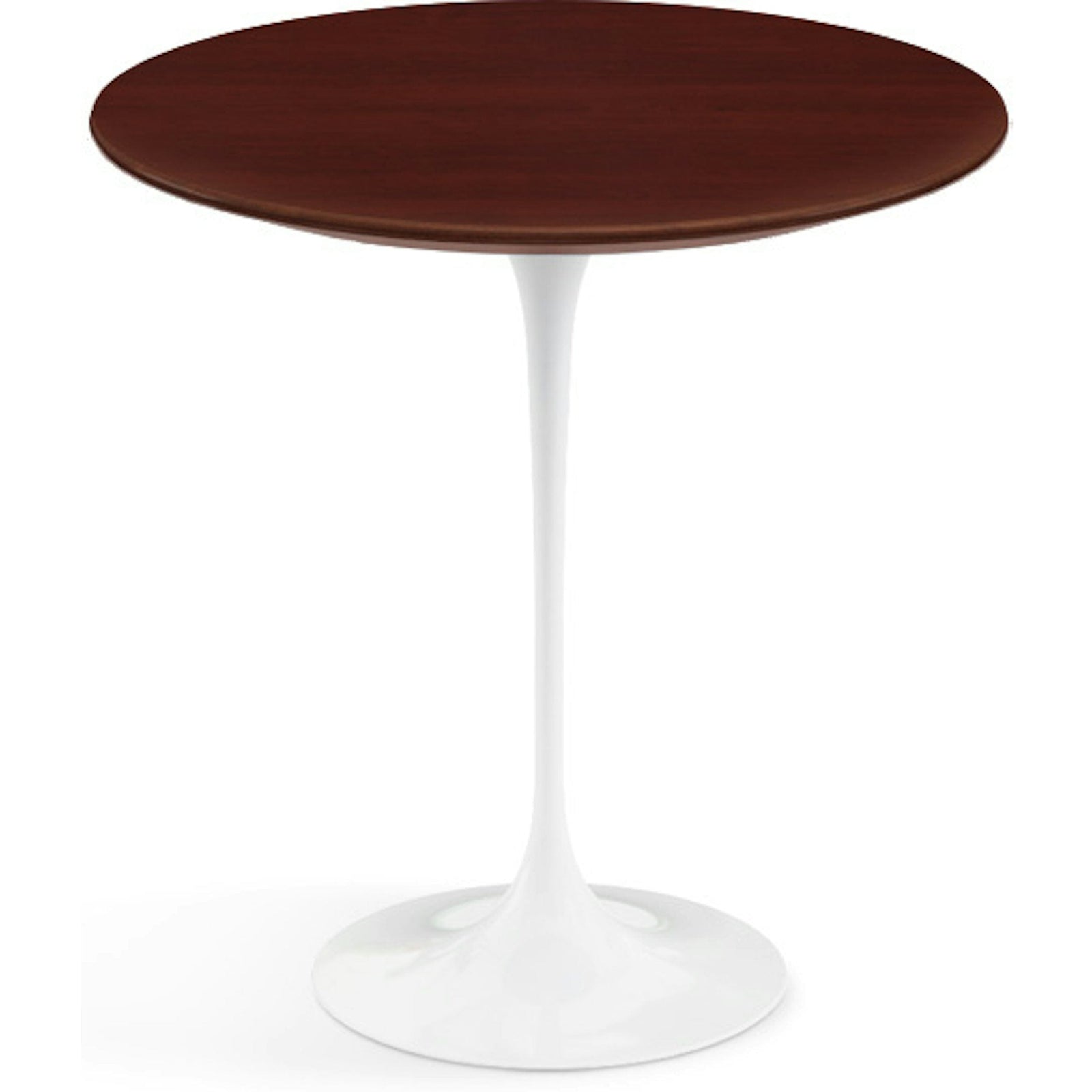 Saarinen Side Table - 20” Round side/end table Knoll White Reff Dark Cherry