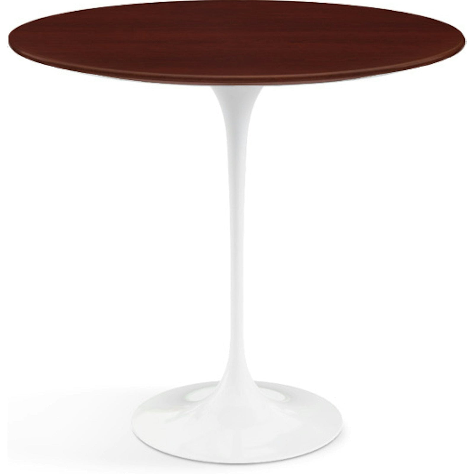 Saarinen Side Table - 22” Oval side/end table Knoll White Reff Dark Cherry