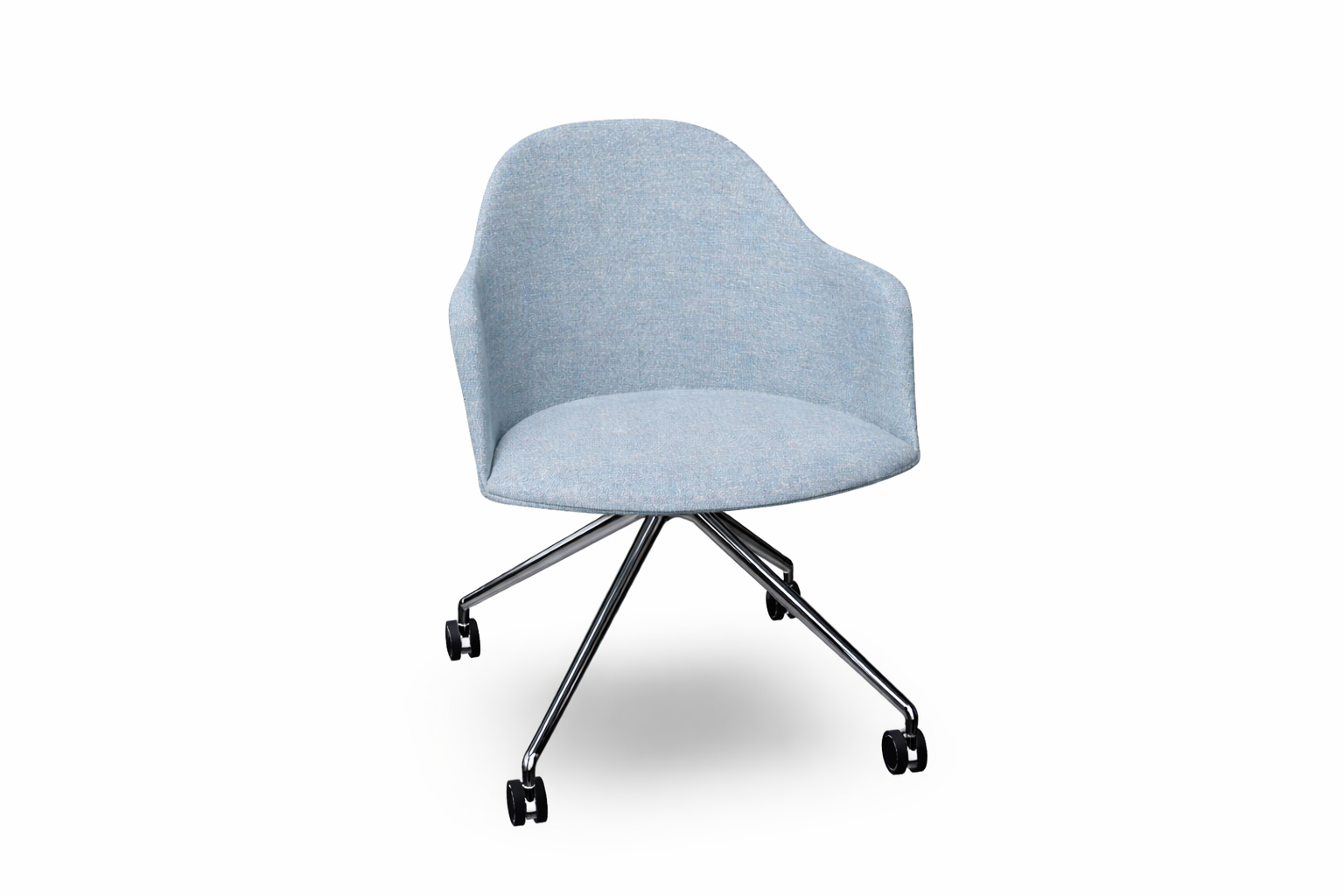 Cila fully upholstered Armchair With Fixed Trestle Base