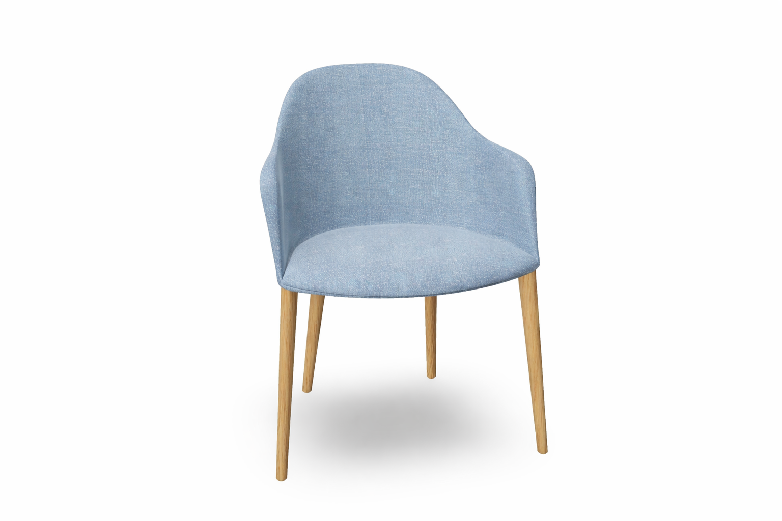 Cila Fully Upholstered Armchair with Timber Oak Four-leg Base