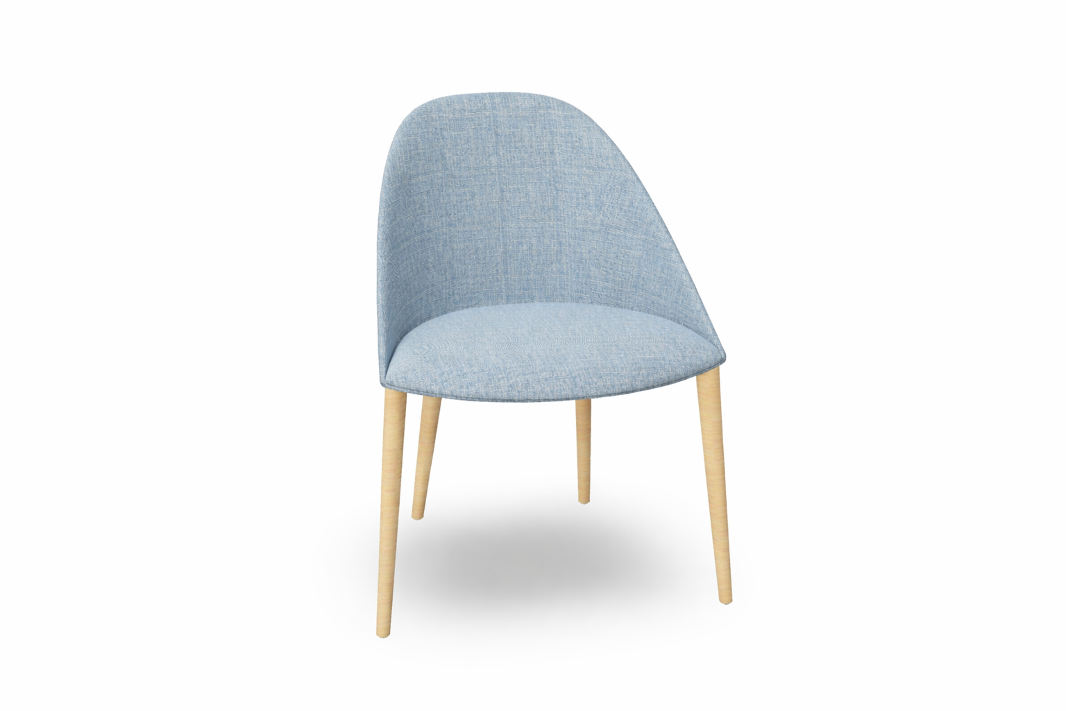 Cila Fully Upholstered Chair With Timber Oak Four-leg Base