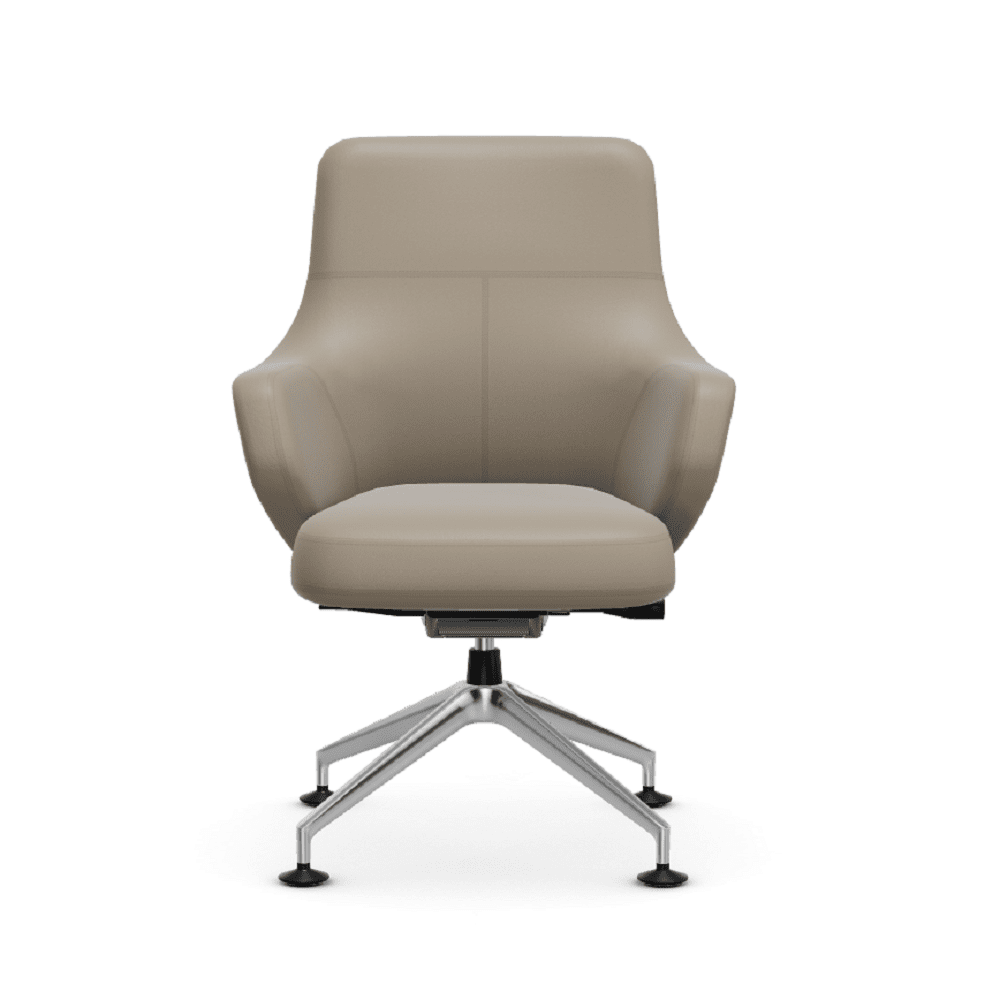 Grand Conference Lowback Chair task chair Vitra Leather Premium F - Sand 71 +$1000.00 Glides for carpet