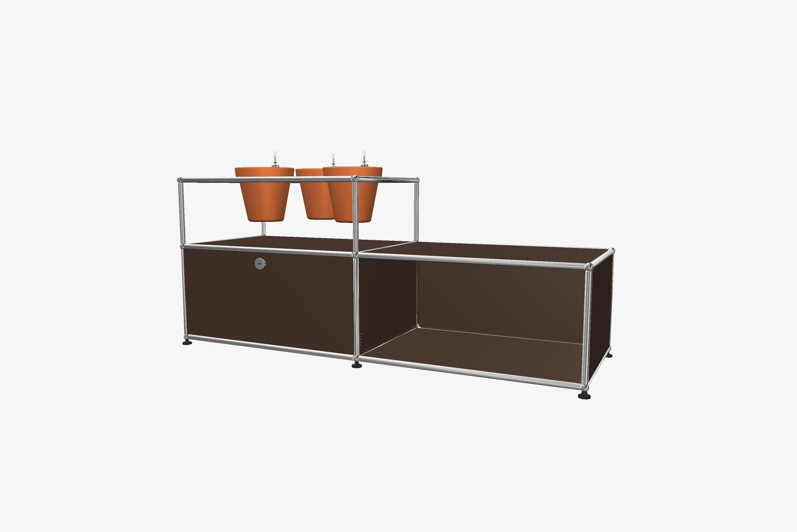 USM Haller Custom Side Table with Planter Panel (4 Planters included) Desks USM
