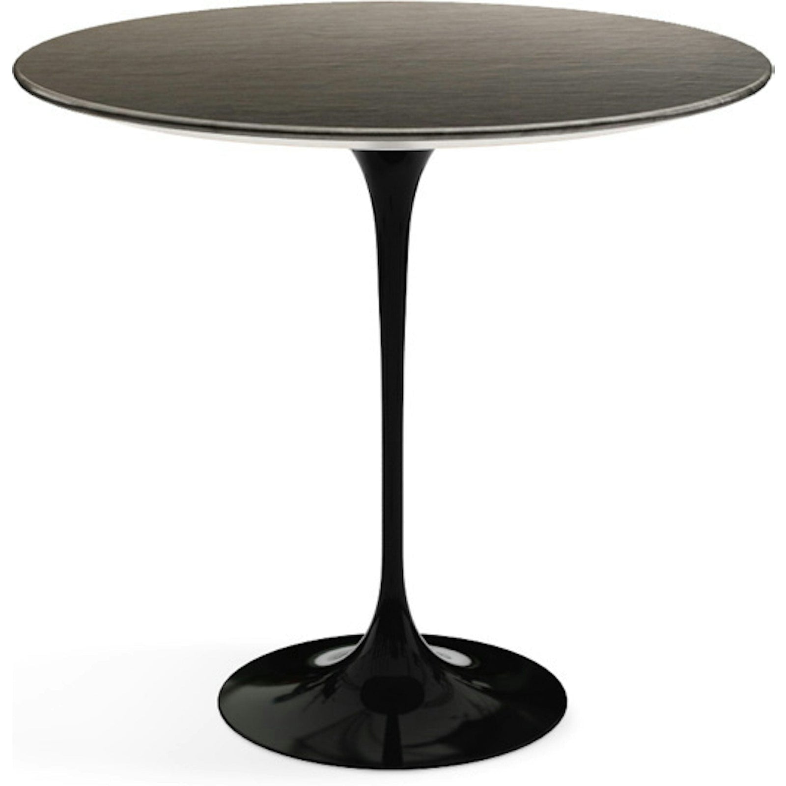 Saarinen Side Table - 22” Oval side/end table Knoll Black Slate, Natural