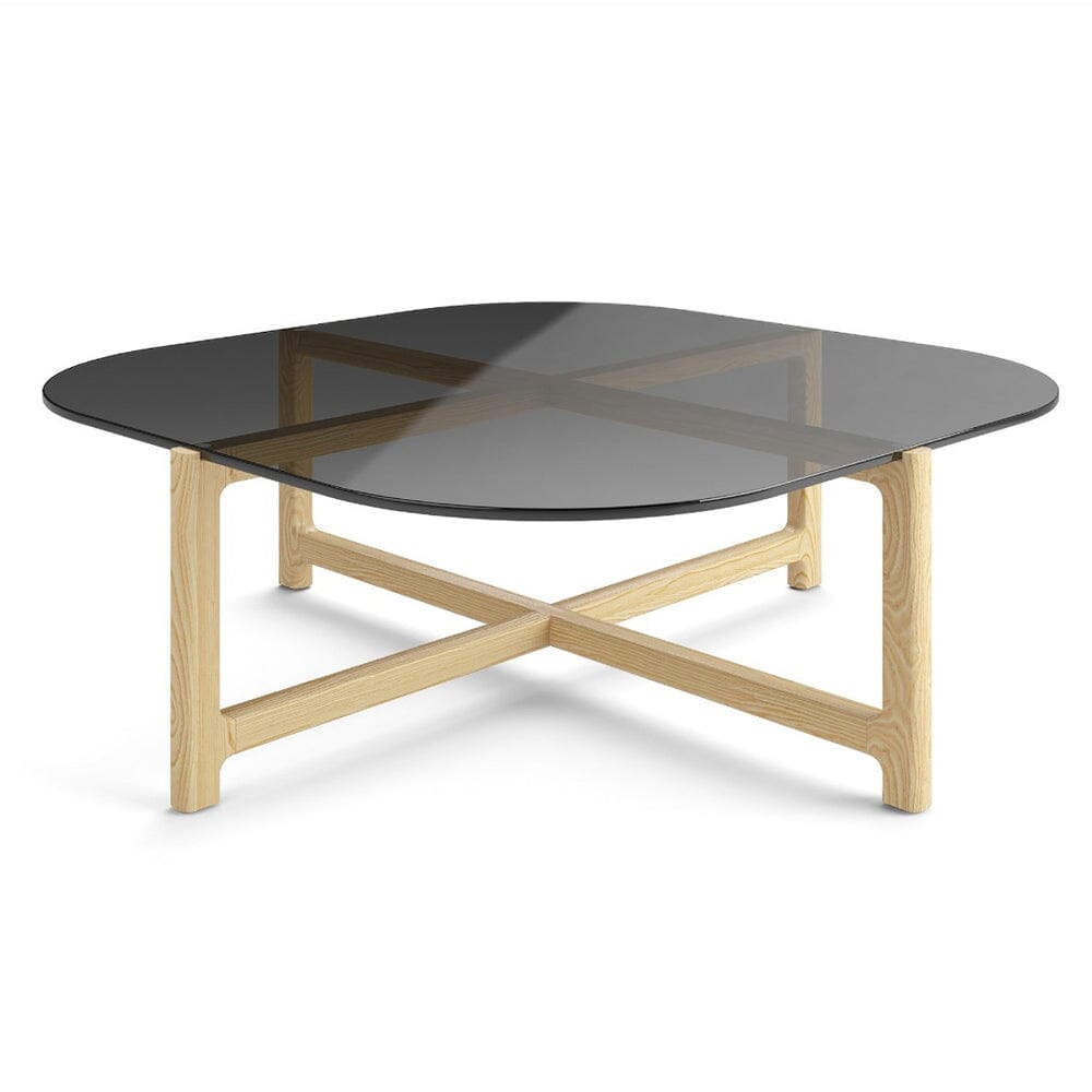 Quarry Square Coffee Table Coffee Tables Gus Modern Smoke Glass Natural Ash