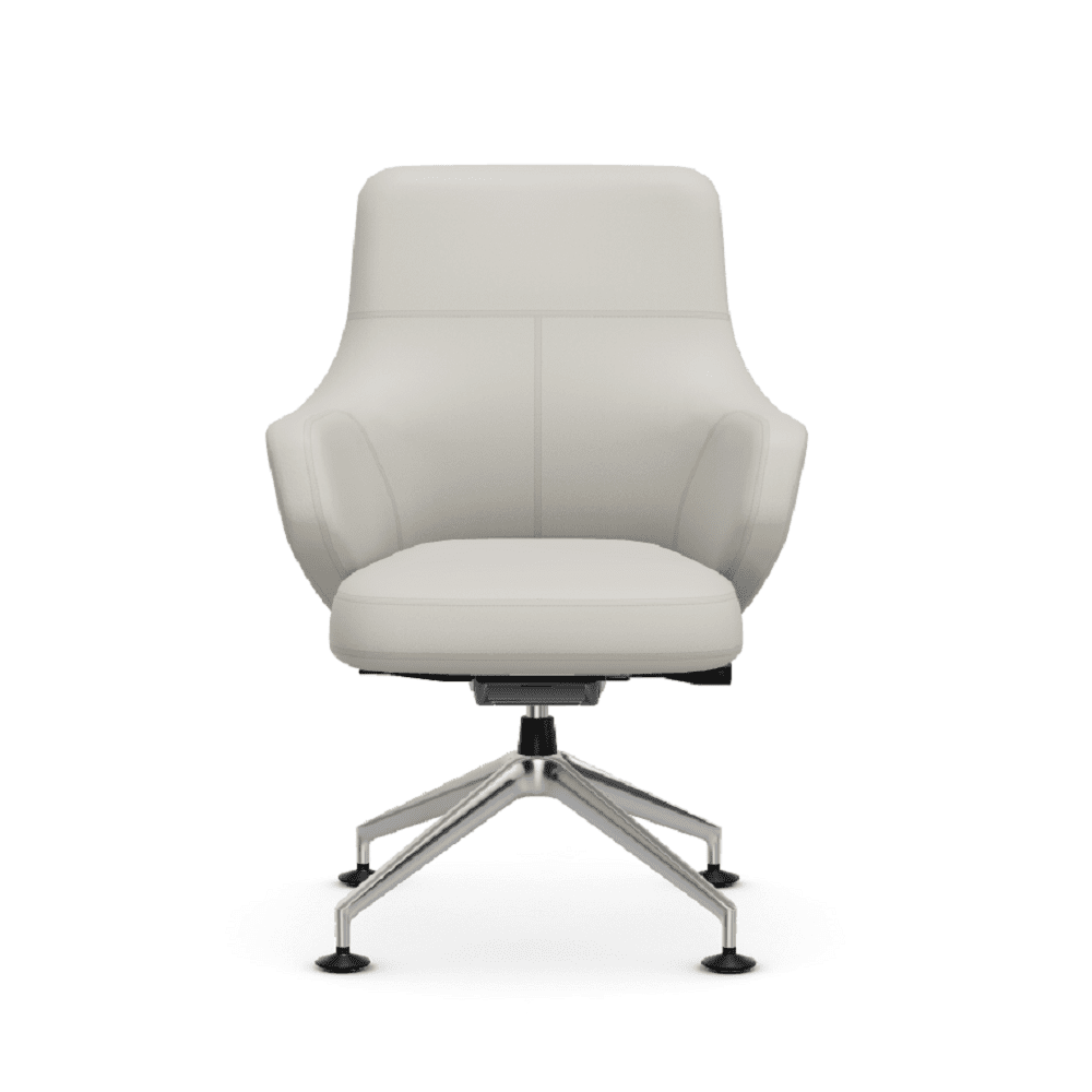 Grand Conference Lowback Chair task chair Vitra Leather Premium F - Snow 72 +$1000.00 Glides for carpet