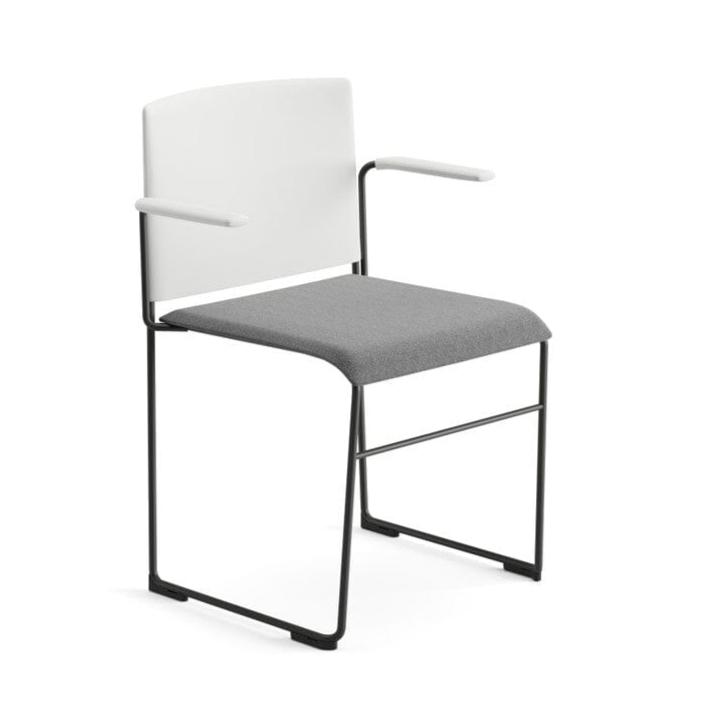 Stacy Upholstered Seat Pad Sled Chair with Armrests Armchair Arper