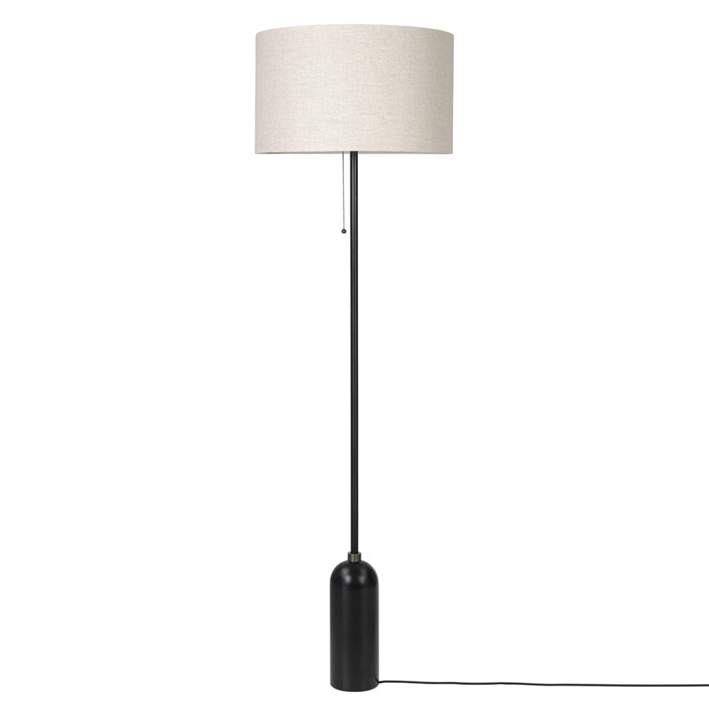 Gravity Floor Lamp Floor Lamps Gubi Blackened Steel Canvas Shade