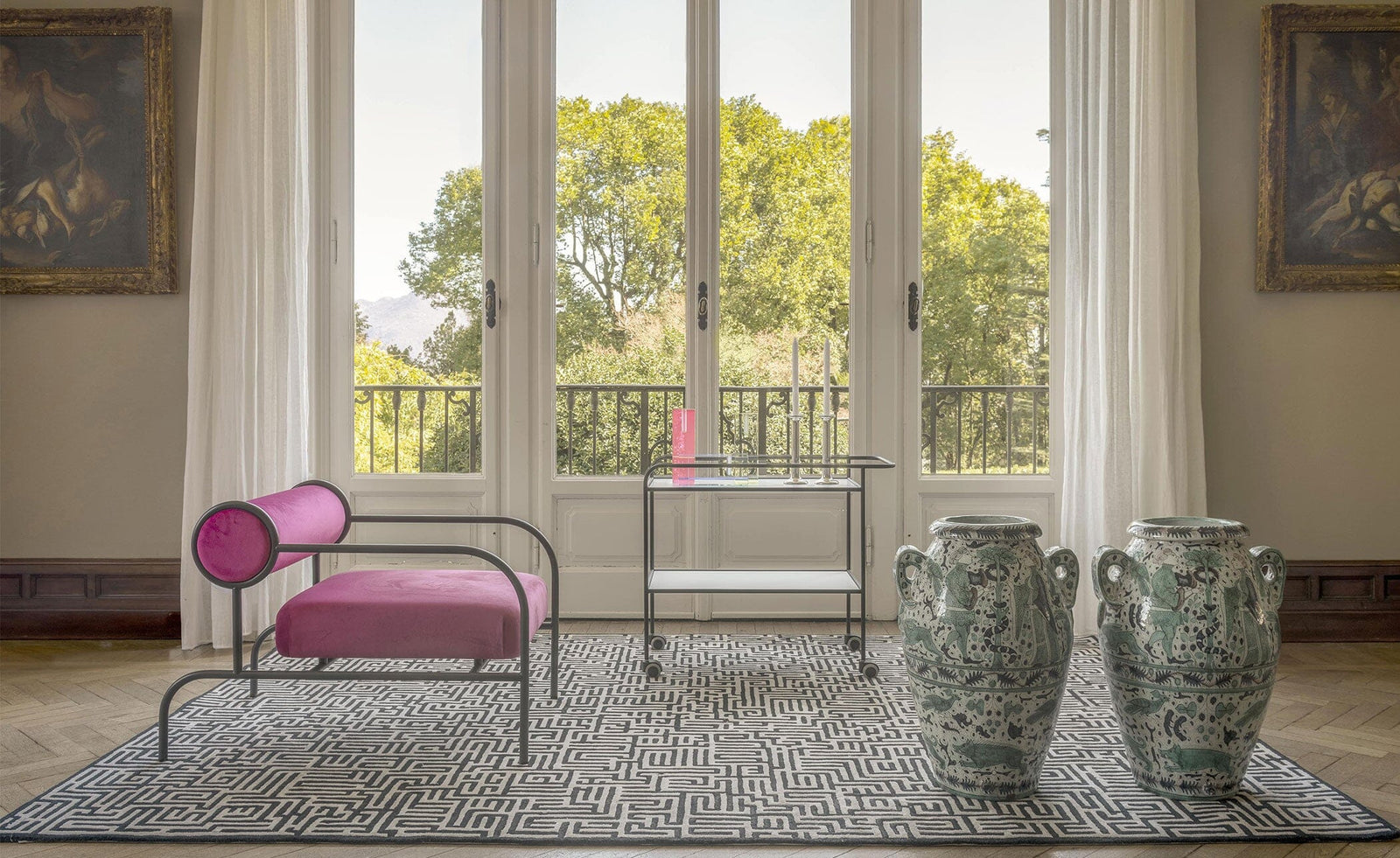 Steel Pipe Drink Trolley Carts / Trolleys Cappellini