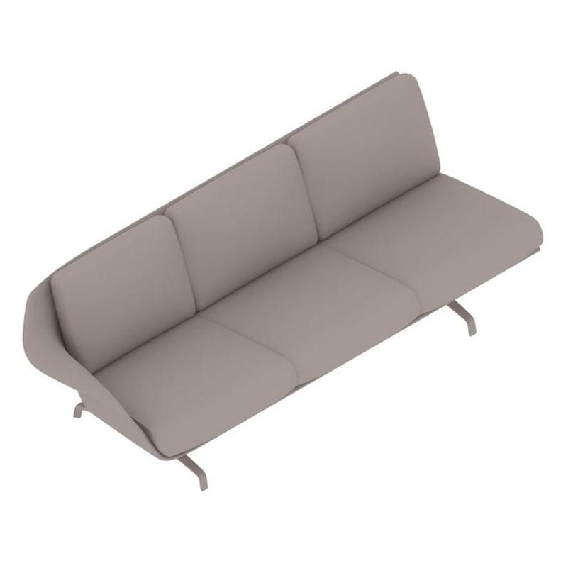 Striad Three Seater Low-Back Sofa With One Side Arm Sofa herman miller