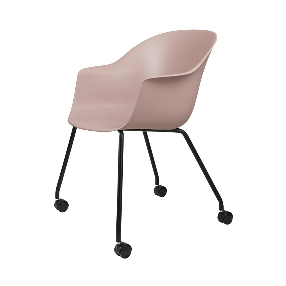 Bat Meeting Chair 4 Legs Base with Castors Chairs Gubi Sweet Pink