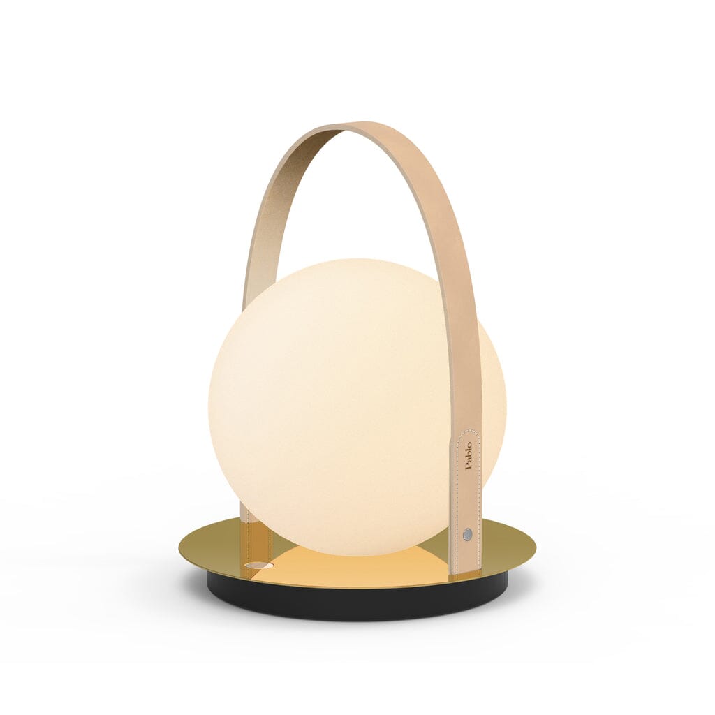Bola Lantern Table Lamps Pablo Brass Tan