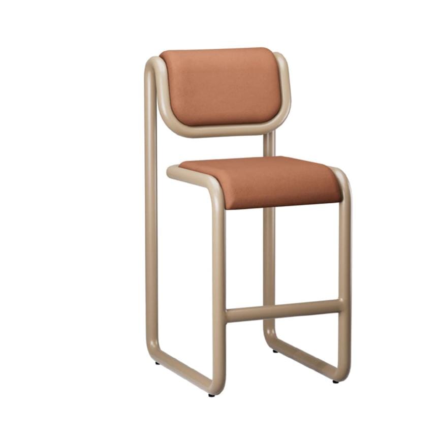Tube Bar Stool Stools Bend Goods Tan frame with tan leather