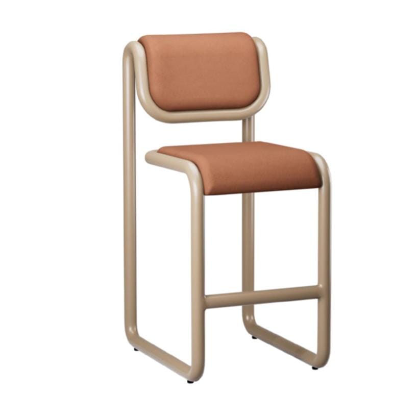 Tube Counter Stool counter stool Bend Goods Tan frame with tan leather