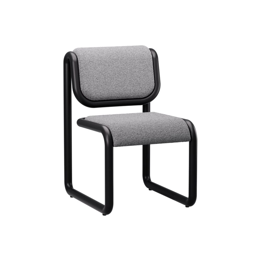 Tube Dining Chair Dining chairs Bend Goods Black frame with grey boucle