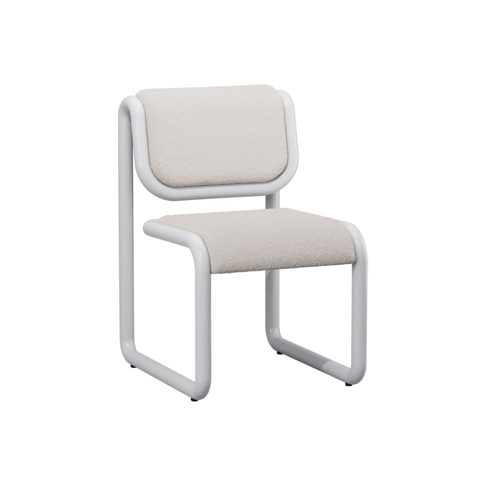 Tube Dining Chair Dining chairs Bend Goods White frame with cream boucle