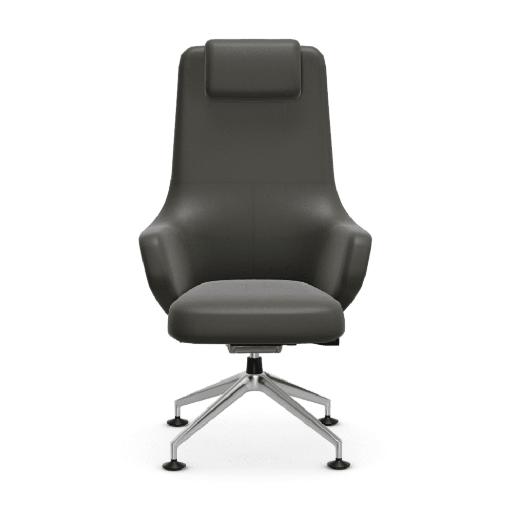 Grand Conference Highback Chair task chair Vitra Leather Premium F - Umbra Grey 61+$1500.00 Glides for carpet