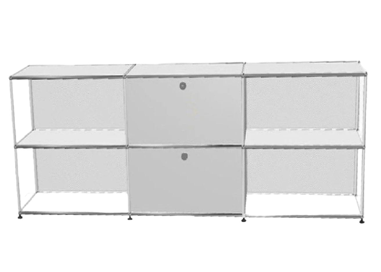 USM Haller TV Media - 6 compartments - Perforated back 1.10 storage USM