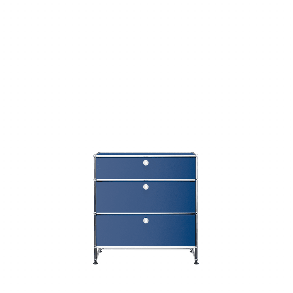 USM Haller 3 Drawer Storage Y storage USM Gentian Blue
