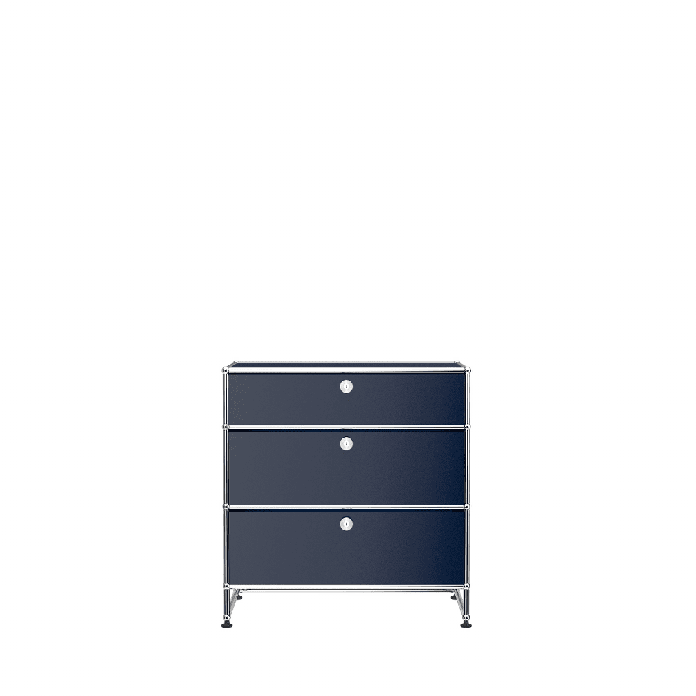 USM Haller 3 Drawer Storage Y storage USM Steel Blue