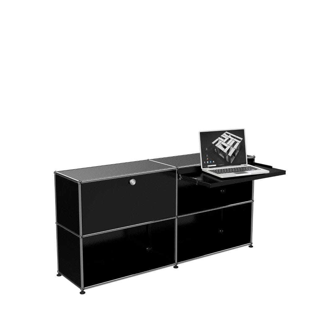 USM Haller Custom Desk Unit DU2 Desk's USM Graphite Black