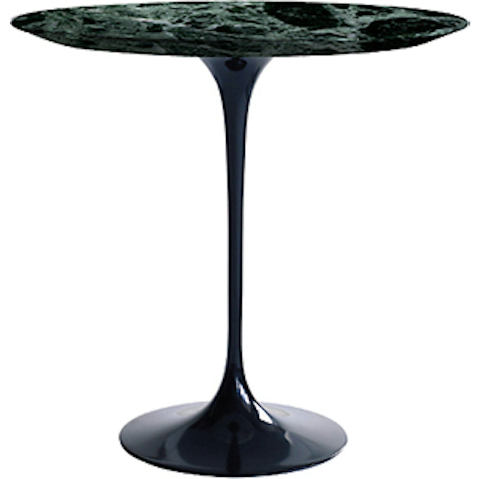 Saarinen Side Table - 20” Round side/end table Knoll Black Verde Alpi marble, Shiny finish