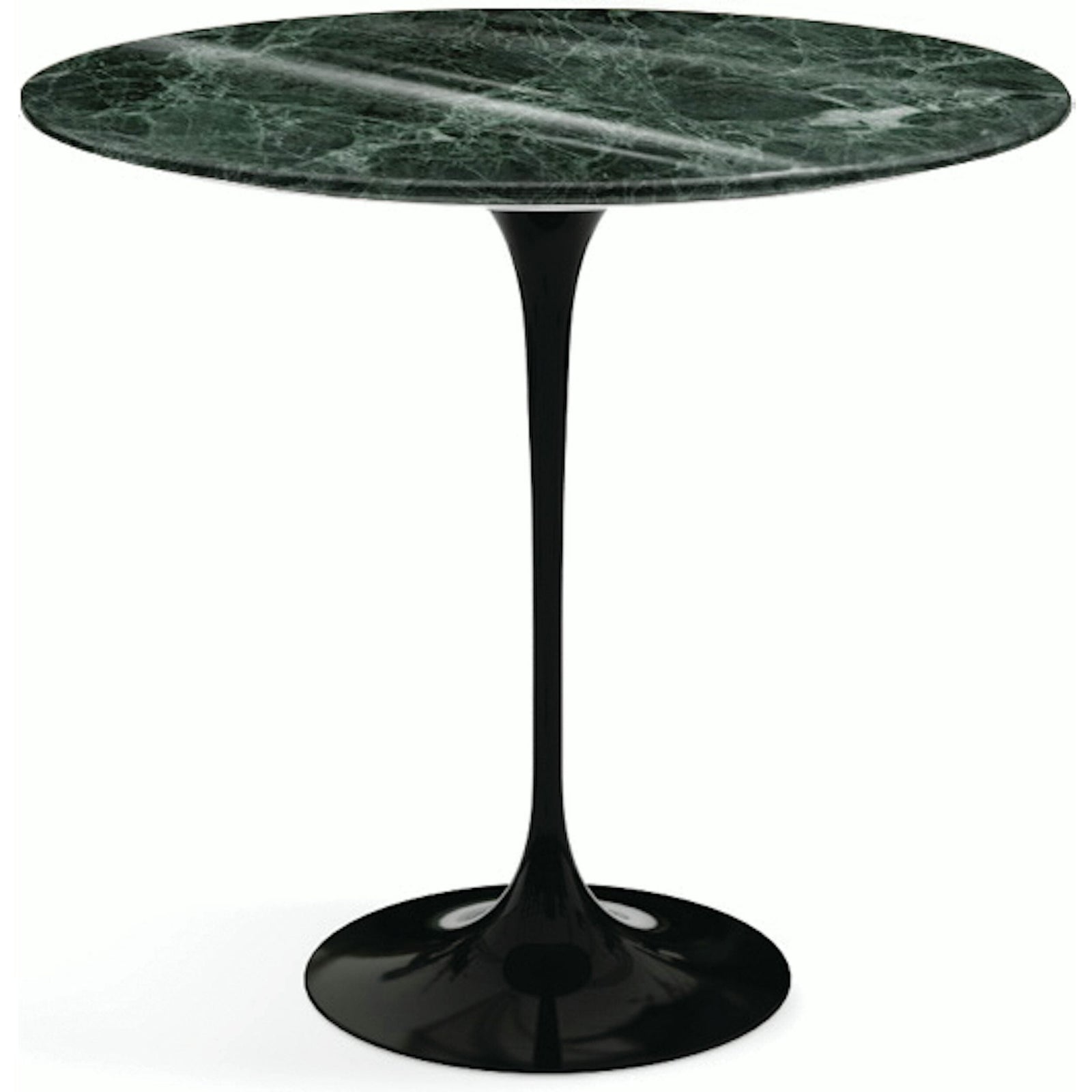 Saarinen Side Table - 22” Oval side/end table Knoll Black Verde Alpi marble, Shiny finish