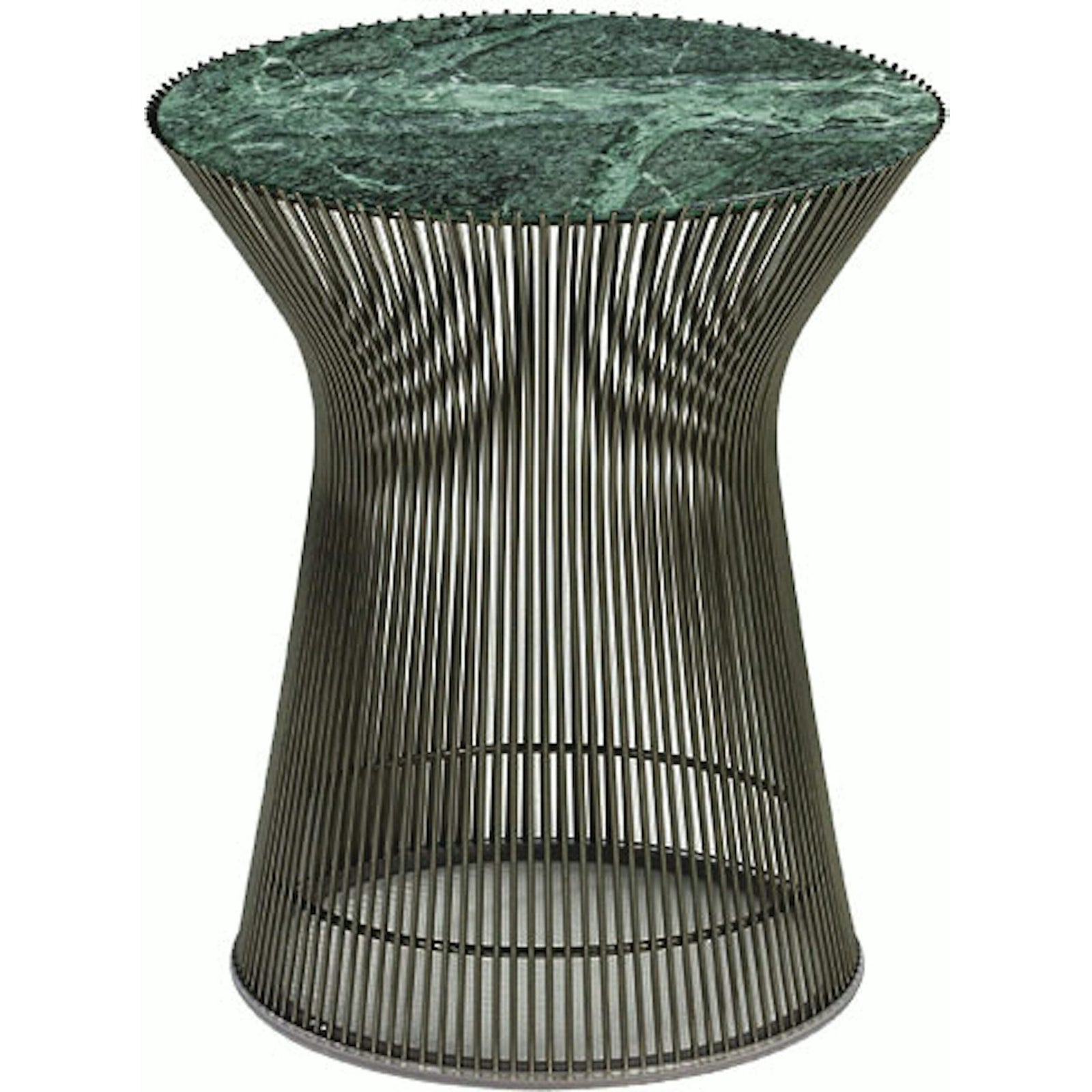 Platner Side Table side/end table Knoll Metallic Bronze Verde Alpi marble, Satin finish