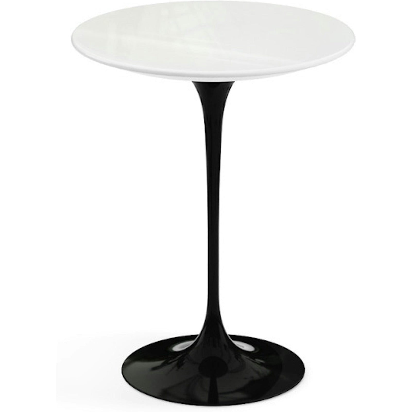 Saarinen Side Table - 16" Round side/end table Knoll Black Vetro Bianco