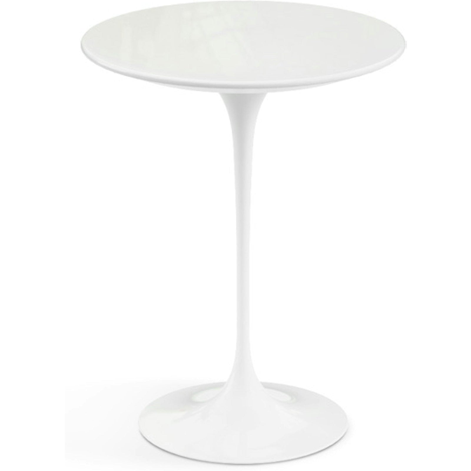 Saarinen Side Table - 16" Round side/end table Knoll White Vetro Bianco