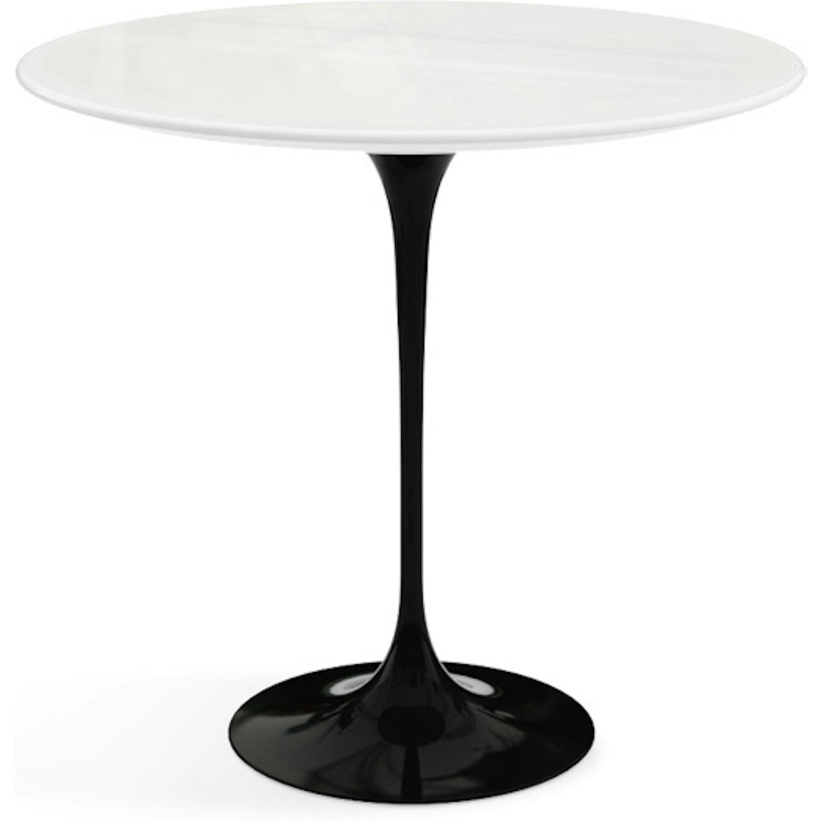 Saarinen Side Table - 22” Oval side/end table Knoll Black Vetro Bianco