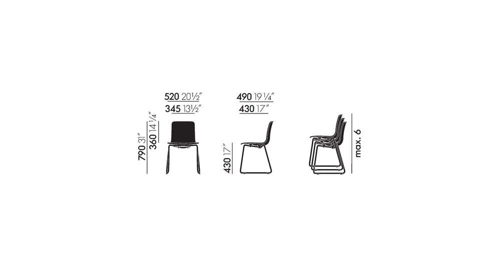 HAL RE Sled Chair Side/Dining Vitra