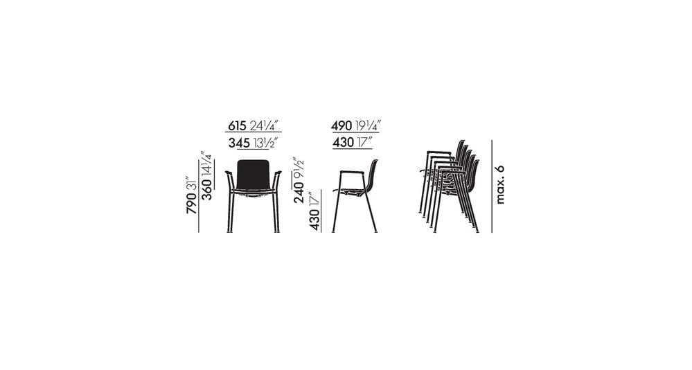 HAL RE Tube Armrest Side/Dining Vitra