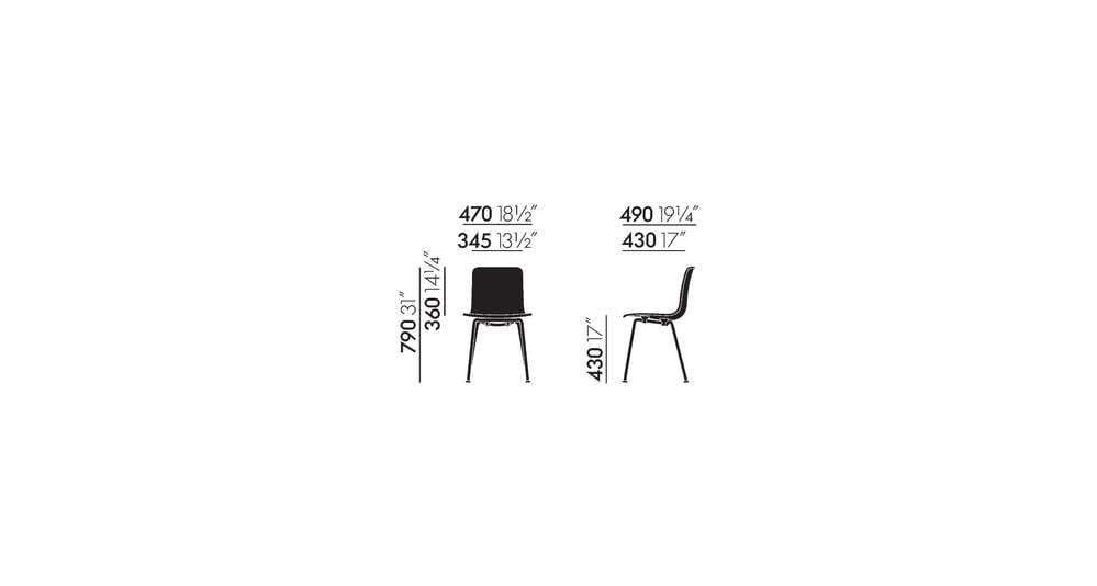 HAL RE Tube Side Chair Side/Dining Vitra