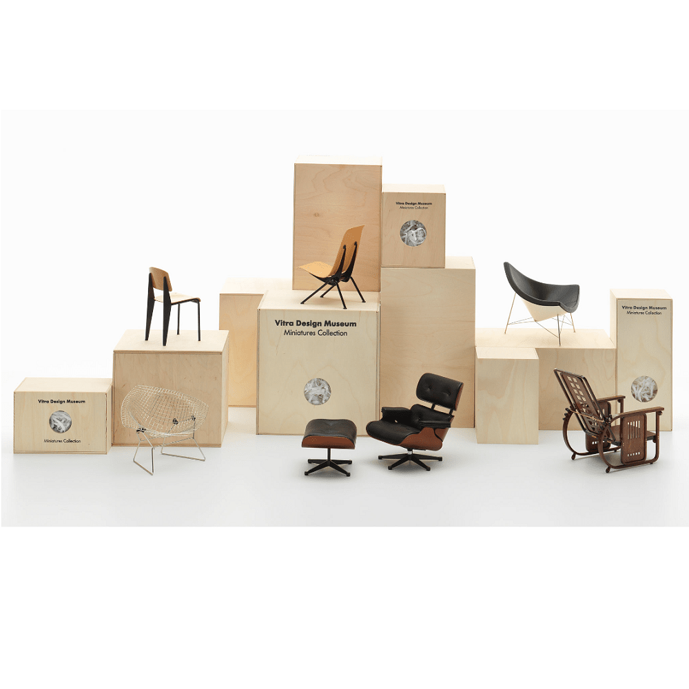 Miniature Eames Lounge Chair and Ottoman Art Vitra